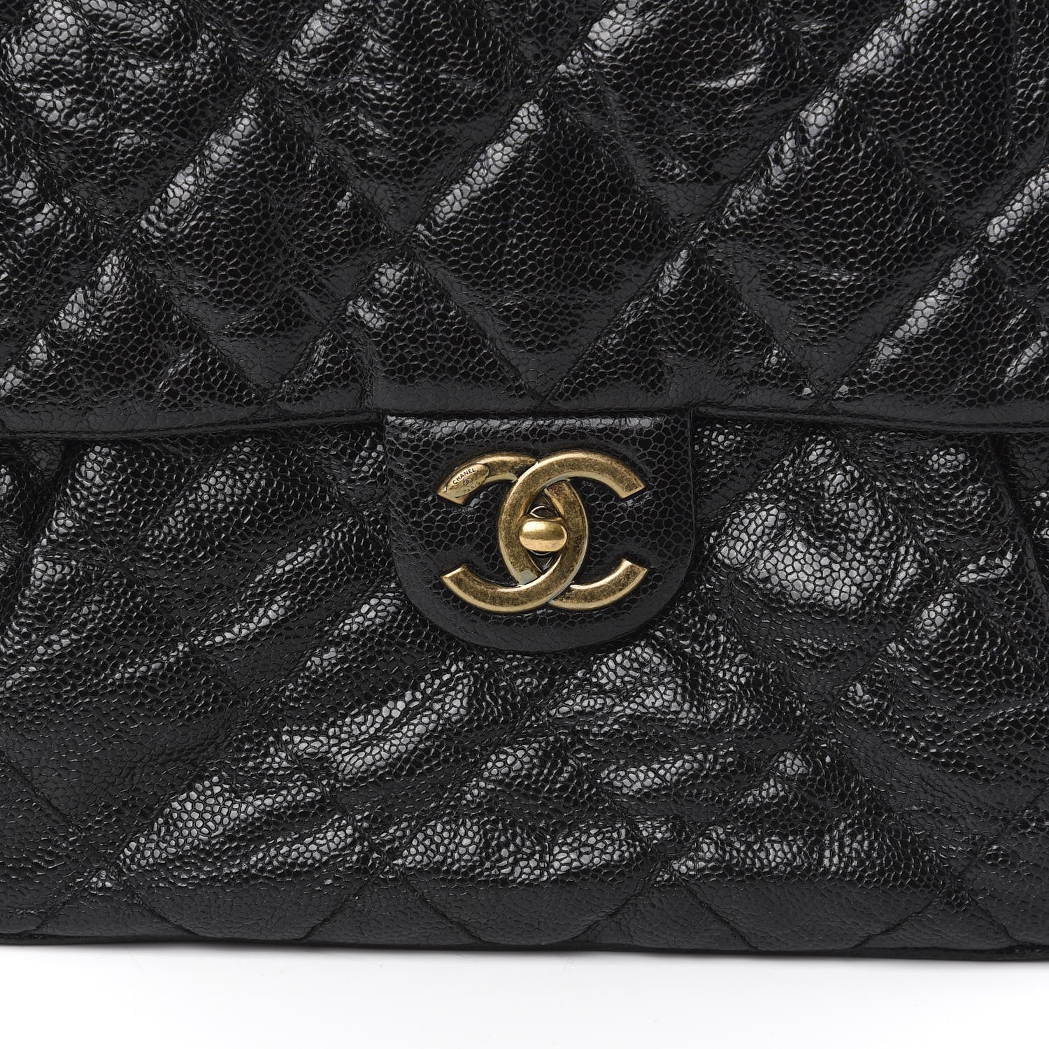 Chanel Crumpled Grained Calfskin Medium Coco Pleats Messenger Flap Black 10 of 11