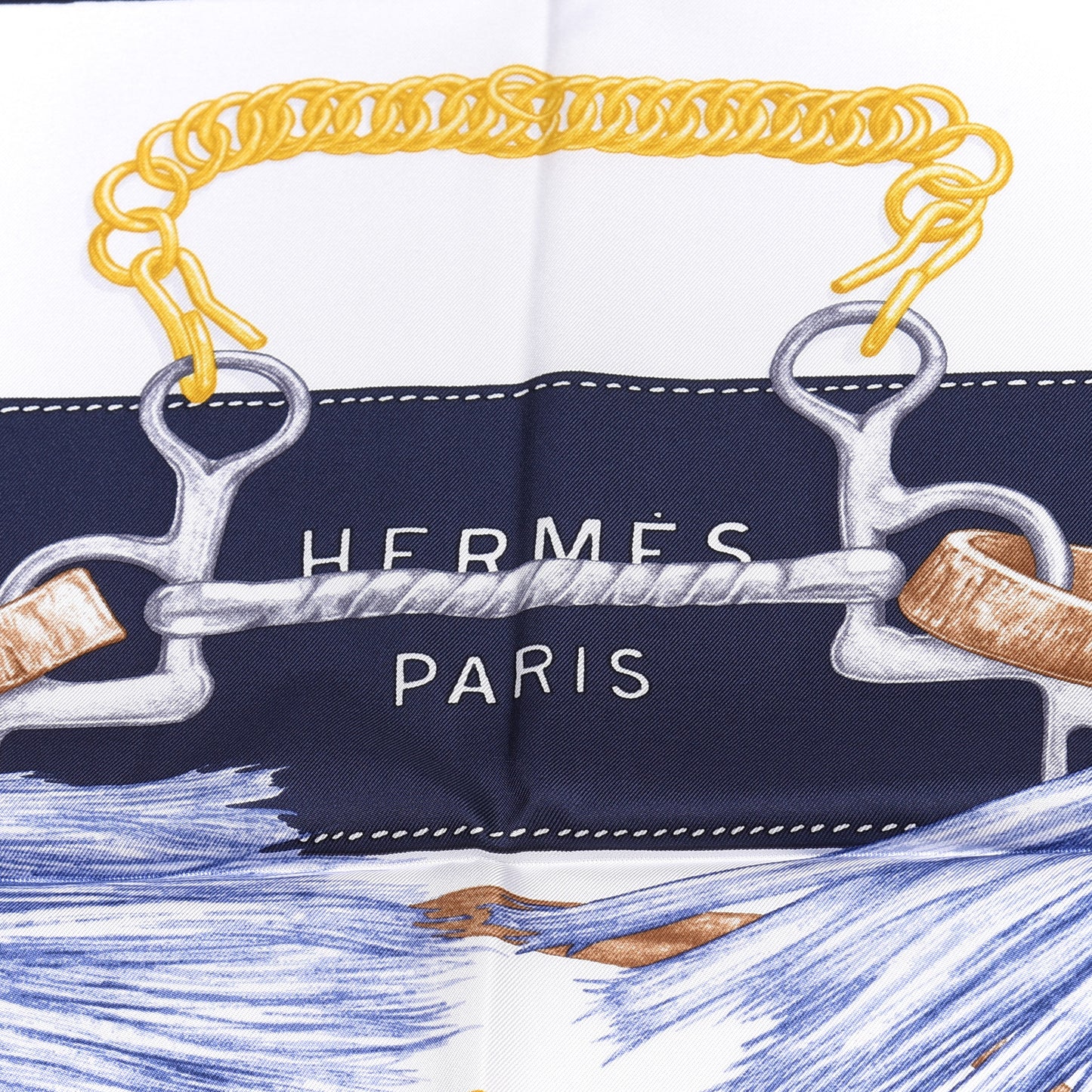 Silk Projets Carres Au Crayon Scarf 90 Bleu Marine White Indigo