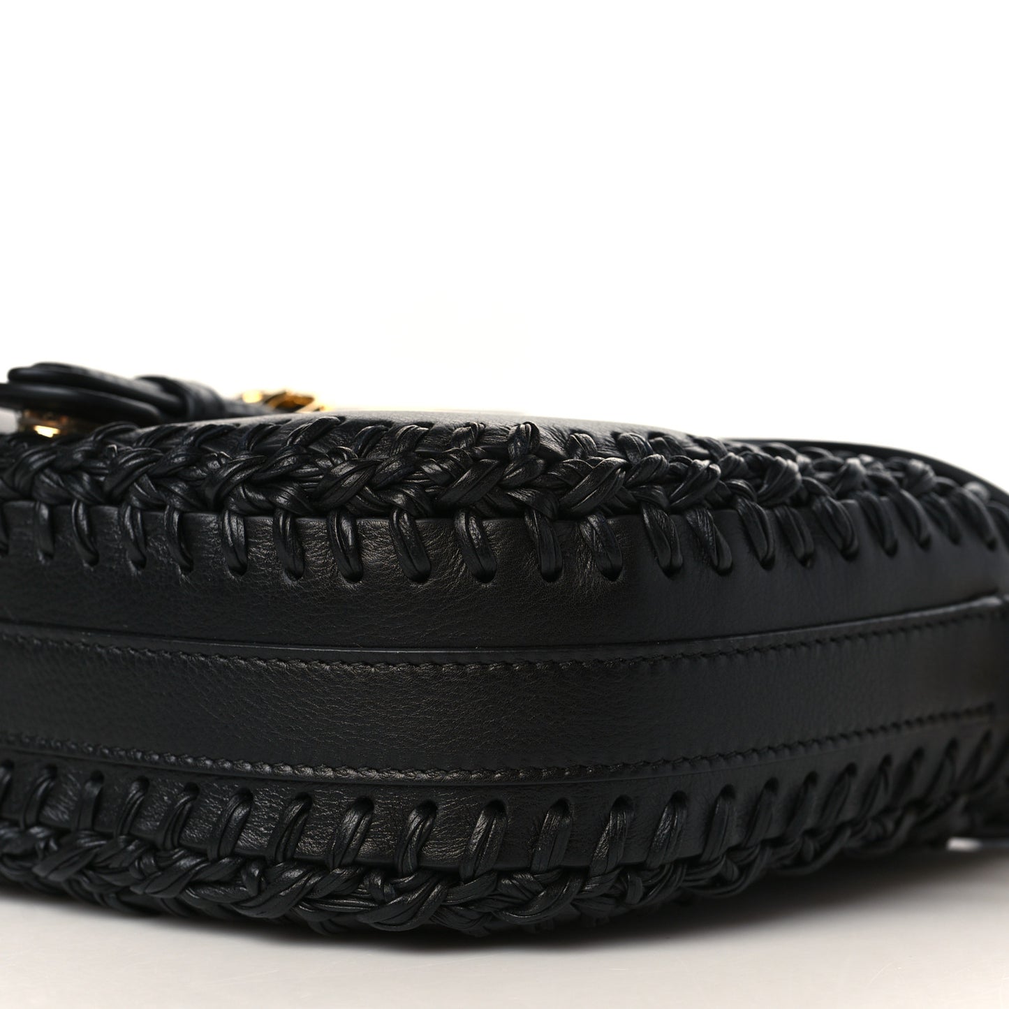 Grained Calfskin Medium Whipstitched Bobby Bag Black