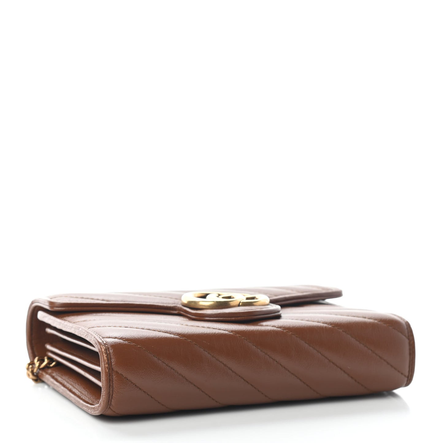Azalea Calfskin Matelasse Diagonal GG Marmont Chain Wallet Cuir