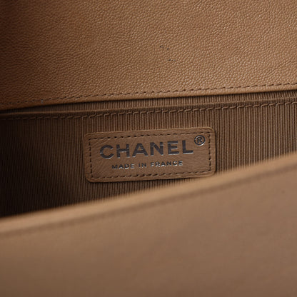 Chanel Caviar Quilted Medium Boy Flap Beige 6 of 12