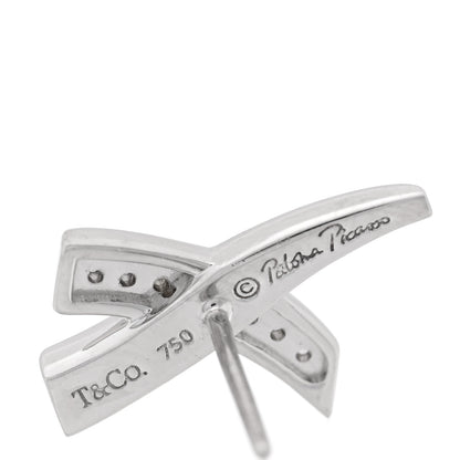 Tiffany 18K White Gold Diamond Paloma Picasso X Graffiti Earrings 4 of 4