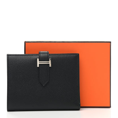 Hermes Epsom Bearn Compact Wallet Black 8 of 8