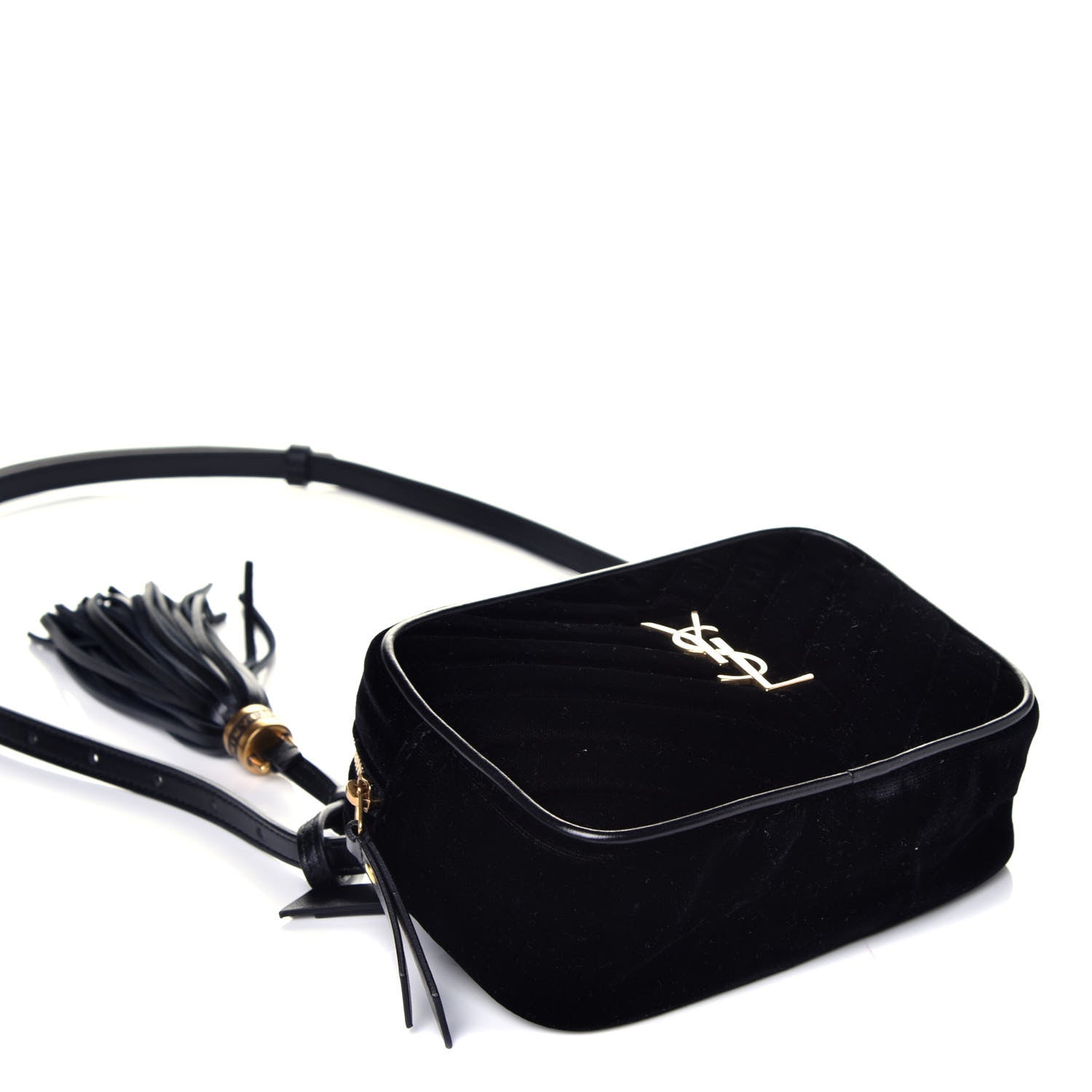 Saint Laurent Velour Matelasse Monogram Lou Belt Bag Black 4 of 9