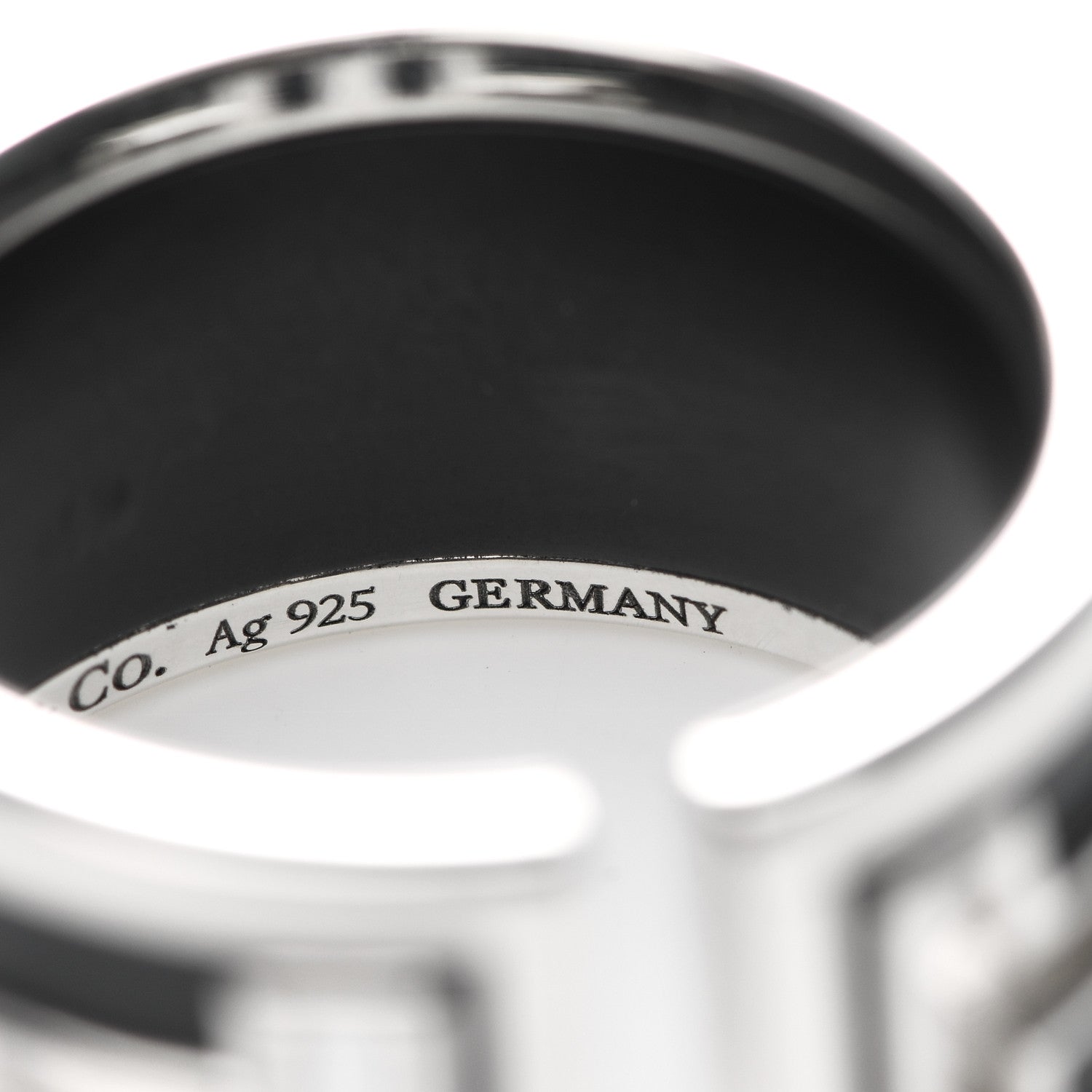 Tiffany Sterling Silver Black Ceramic T Cutout Ring 52 6 5 of 6