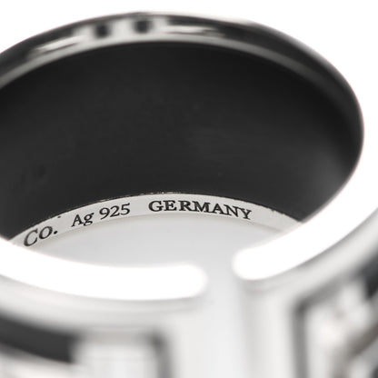 Tiffany Sterling Silver Black Ceramic T Cutout Ring 52 6 5 of 6
