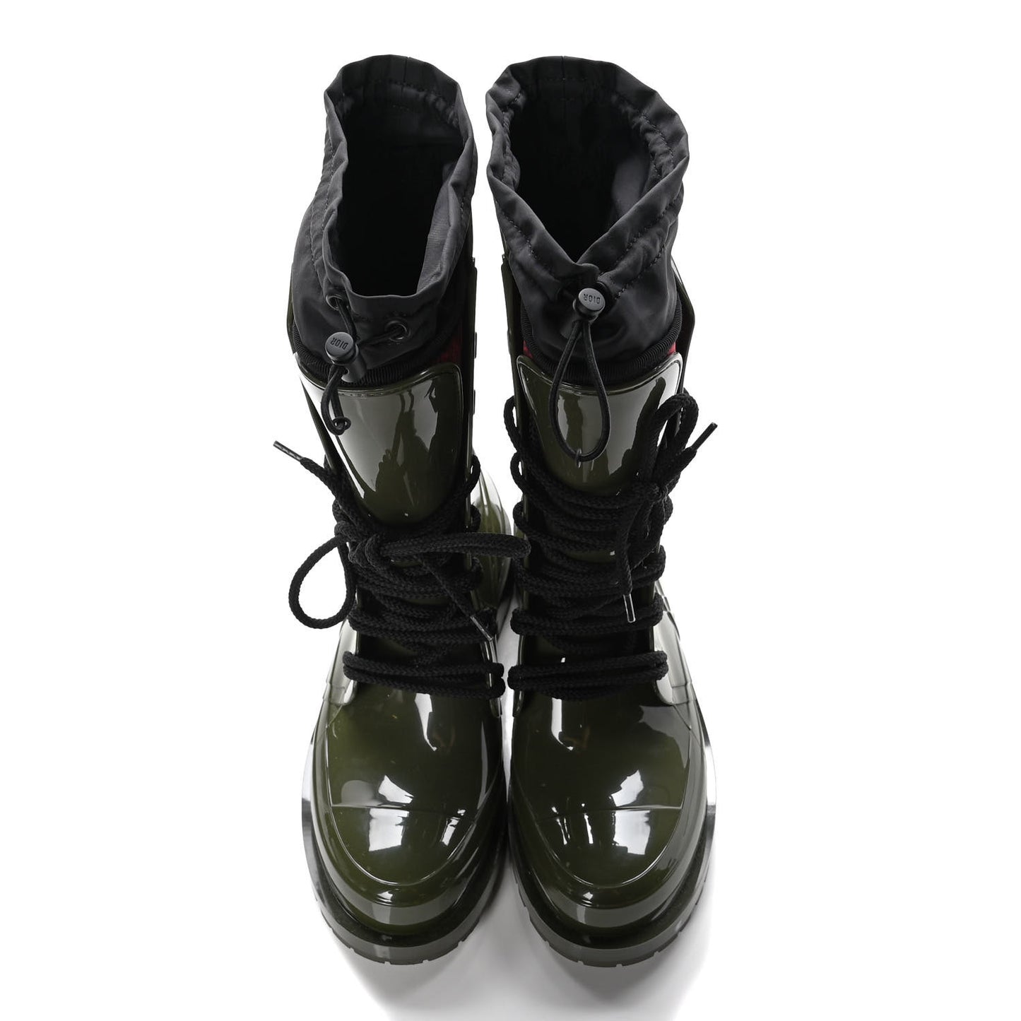Shiny Rubber Diorcamp Low Boots 38 Military