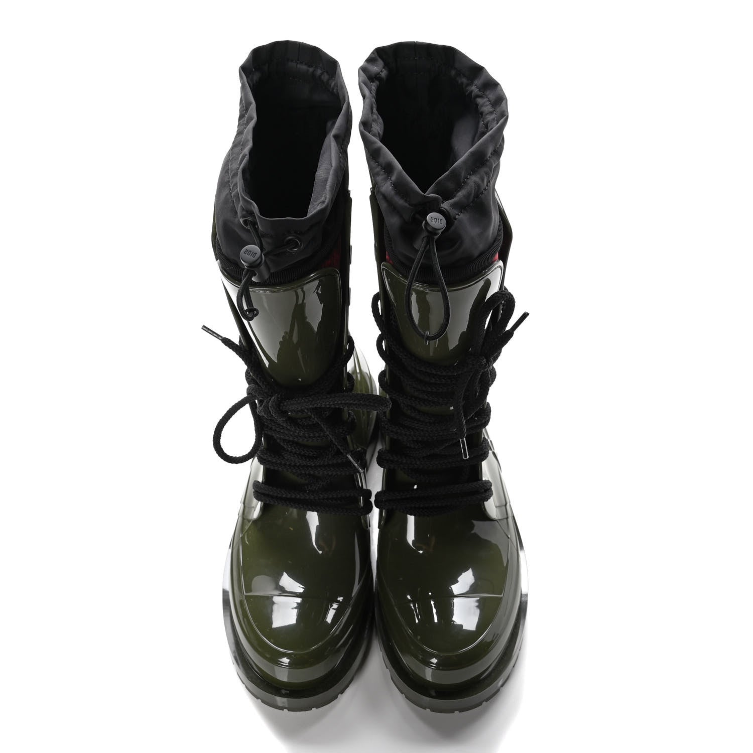 Christian Dior Shiny Rubber Diorcamp Low Boots 38 Military 5 of 12