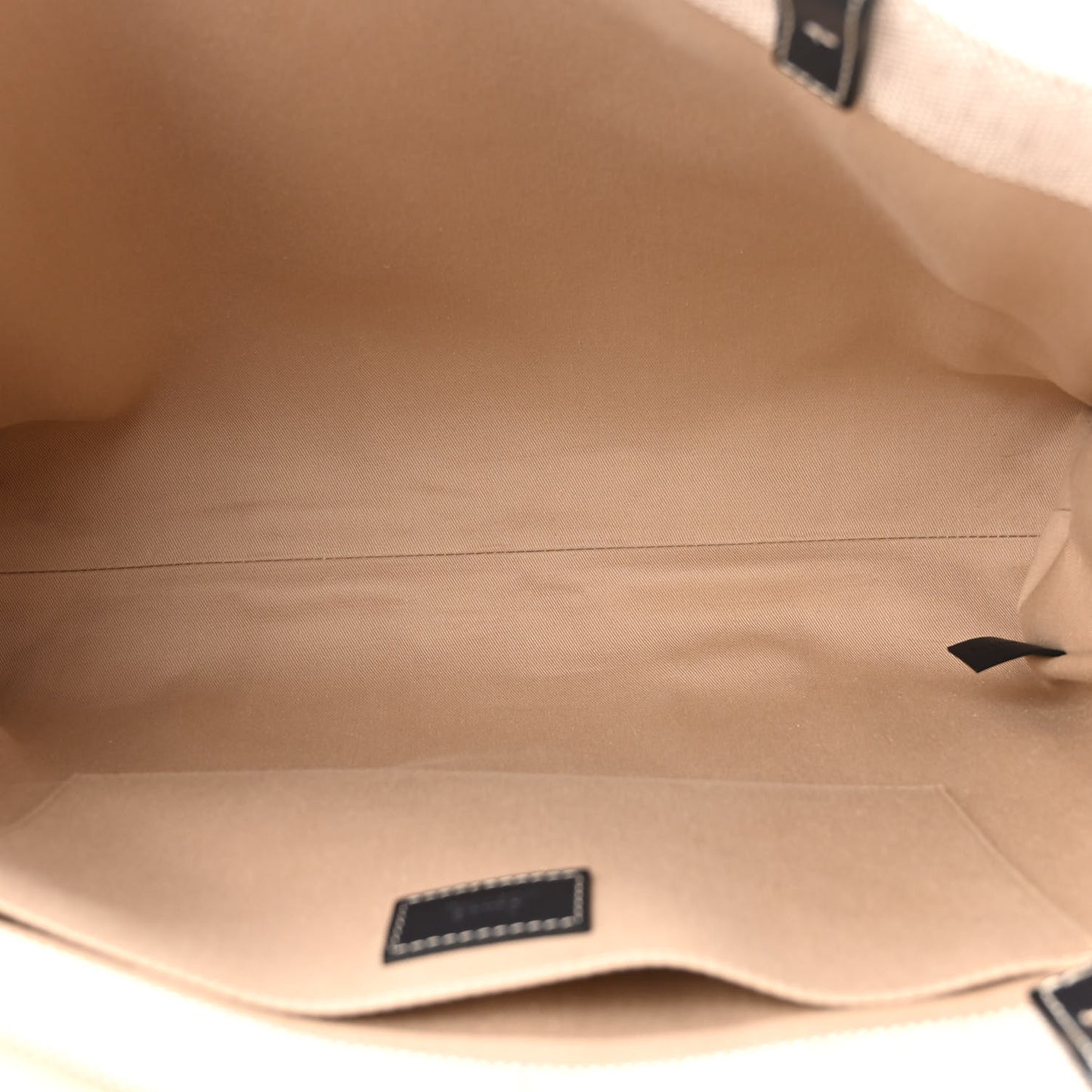 Cotton Calfskin Large Woody Ribbon Tote White Black