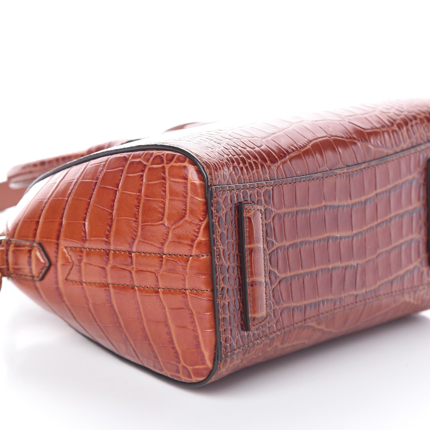 Givenchy Calfskin Crocodile Embossed Mini Antigona Cognac 8 of 9