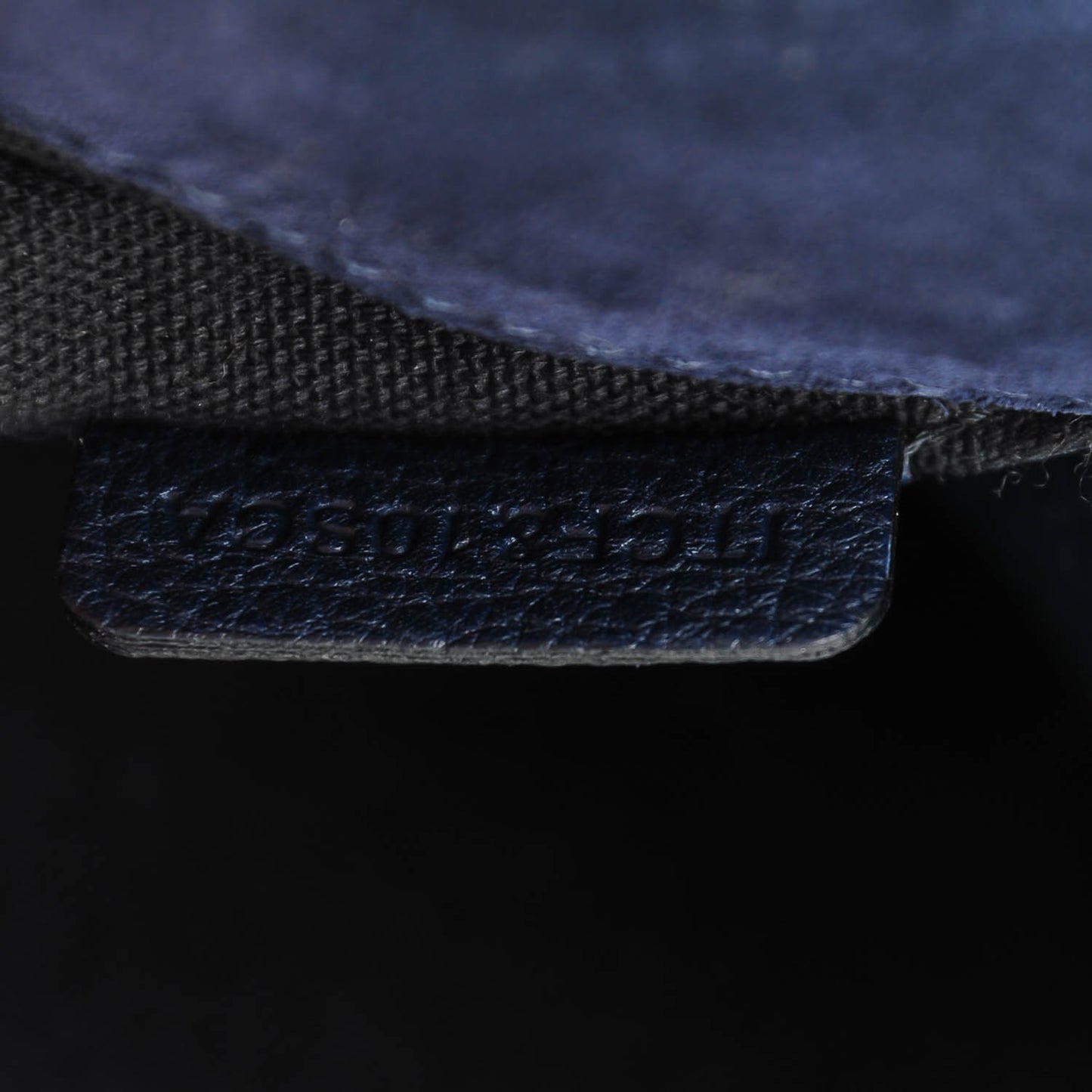 Pebbled Calfskin House Check Small Macken Crossbody Bag Ink Blue