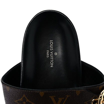 Louis Vuitton Patent Monogram Bom Dia Flat Mule Sandals 41 Black 7 of 9