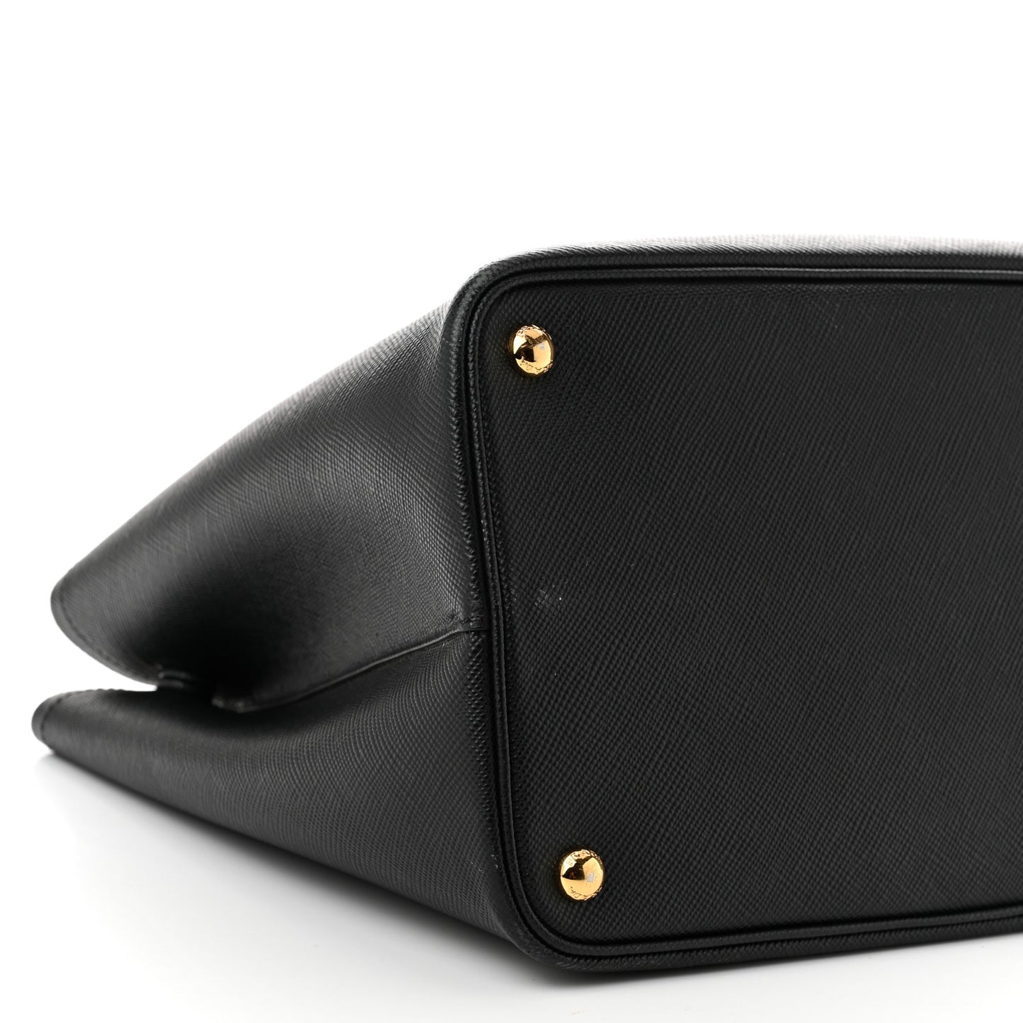 Saffiano Cuir Large Double Bag Black Fuoco