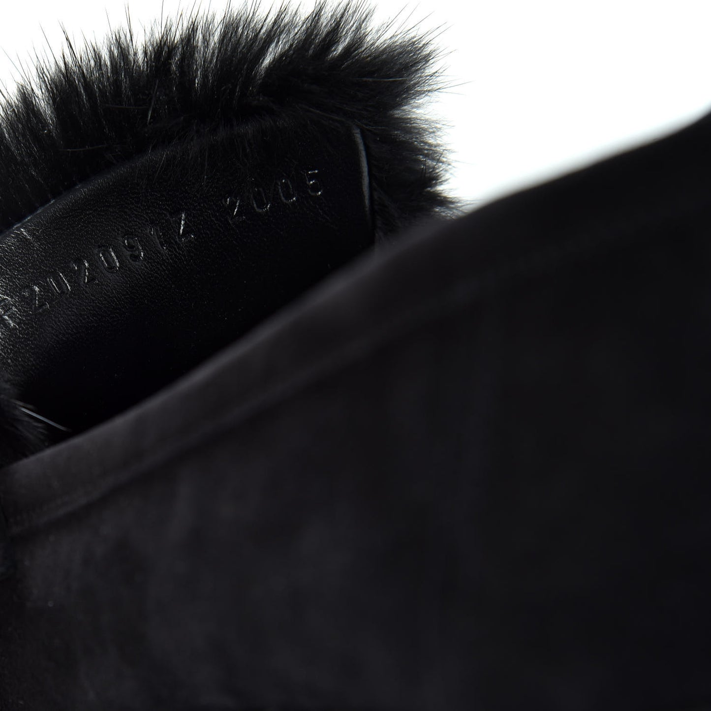 Mink Fur Suede Goatskin Paris Loafers 36.5 Black