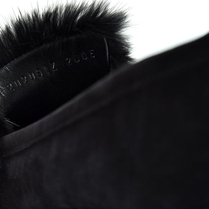 Hermes Mink Fur Suede Goatskin Paris Loafers 36.5 Black 10 of 11
