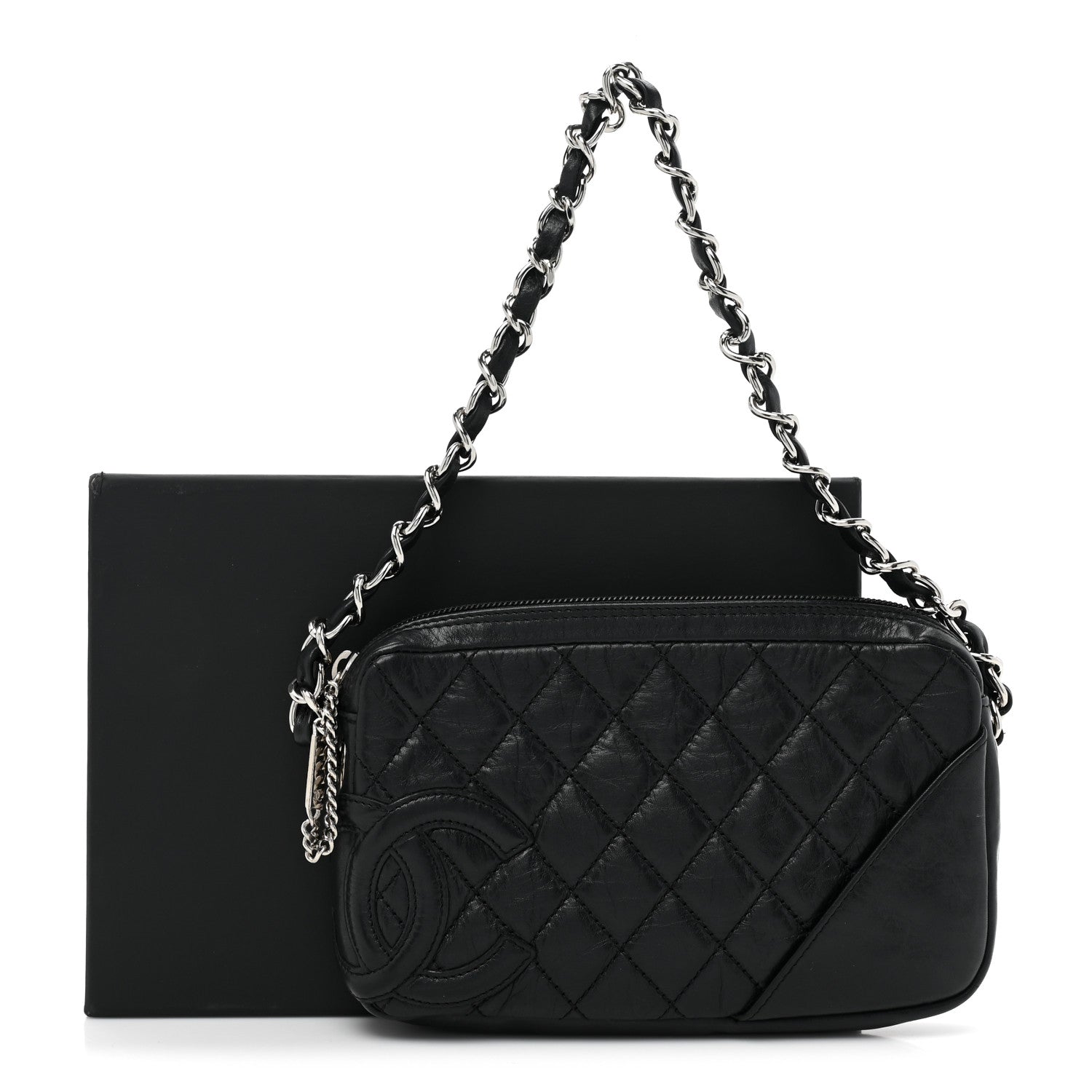 Chanel Aged Calfskin Quilted Cambon Pochette Black 11 of 11