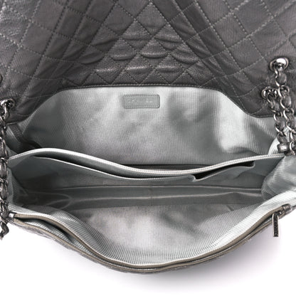 Chanel Metallic Calfskin Quilted Small XXL Travel Flap Bag Dark Silver 5 of 12