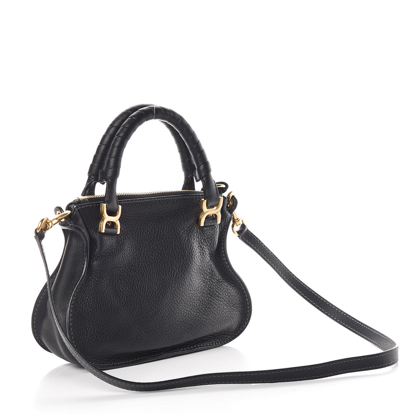 Calfskin Baby Marcie Satchel Black