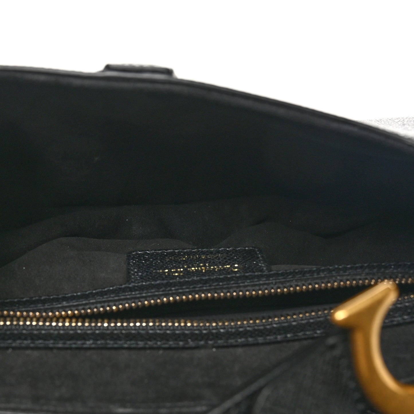 Grained Calfskin Saddle Bag Black