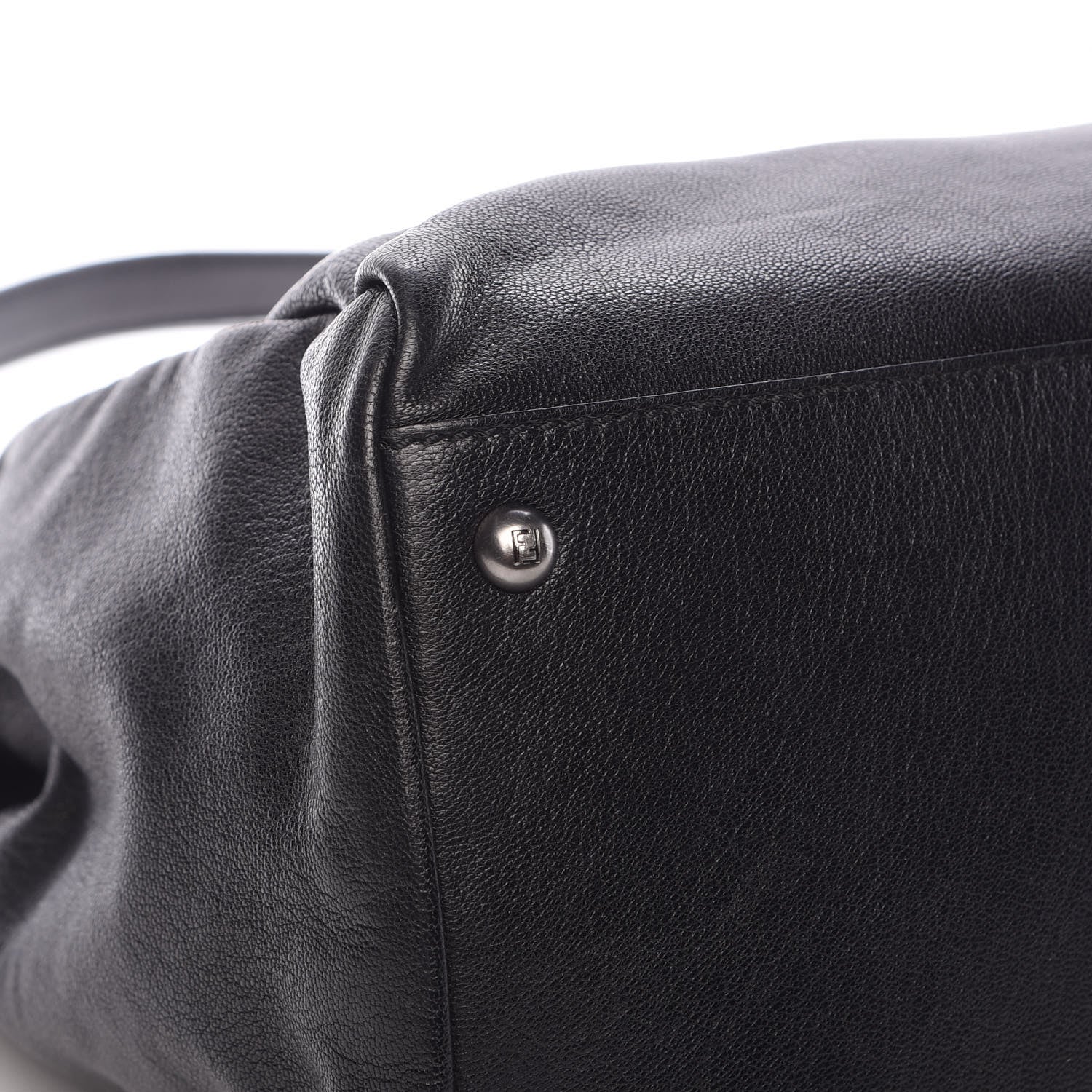 Fendi Goatskin Large Peekaboo Iconic Satchel Black Lampone 18 of 25