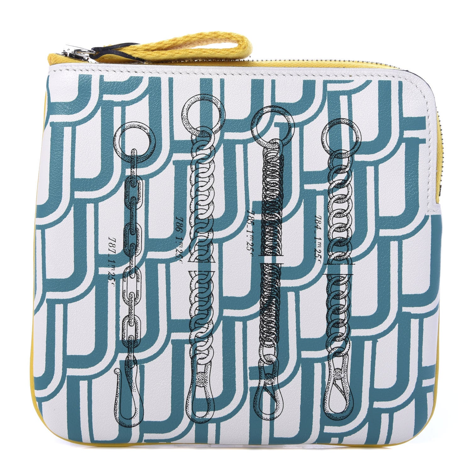 Hermes Veau Swift Carre Trousse Pocket Vert Verone Bleu Du Nord 1 of 7