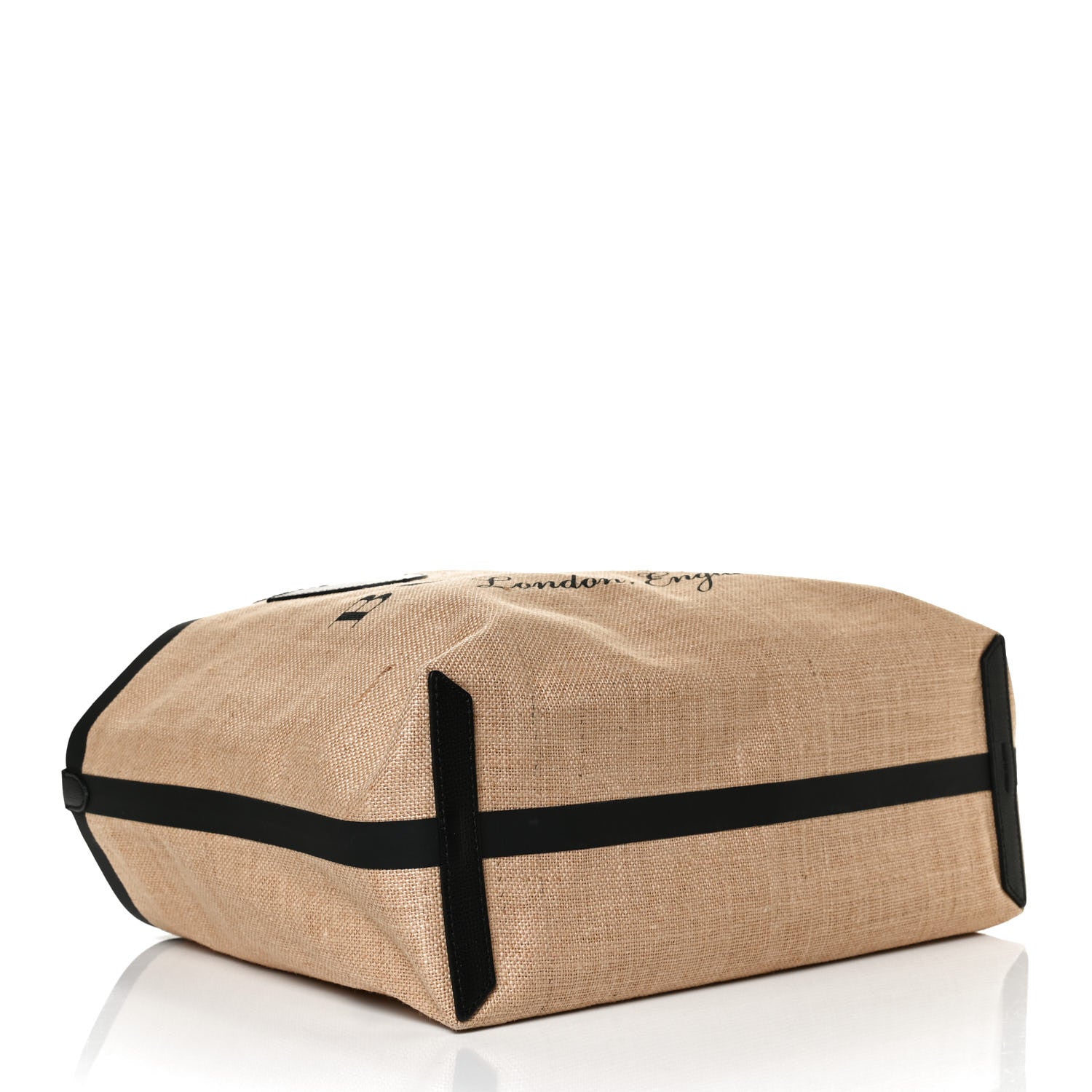 Burberry Raffia Logo Print Medium The Giant Reversible Tote Black 4 of 11