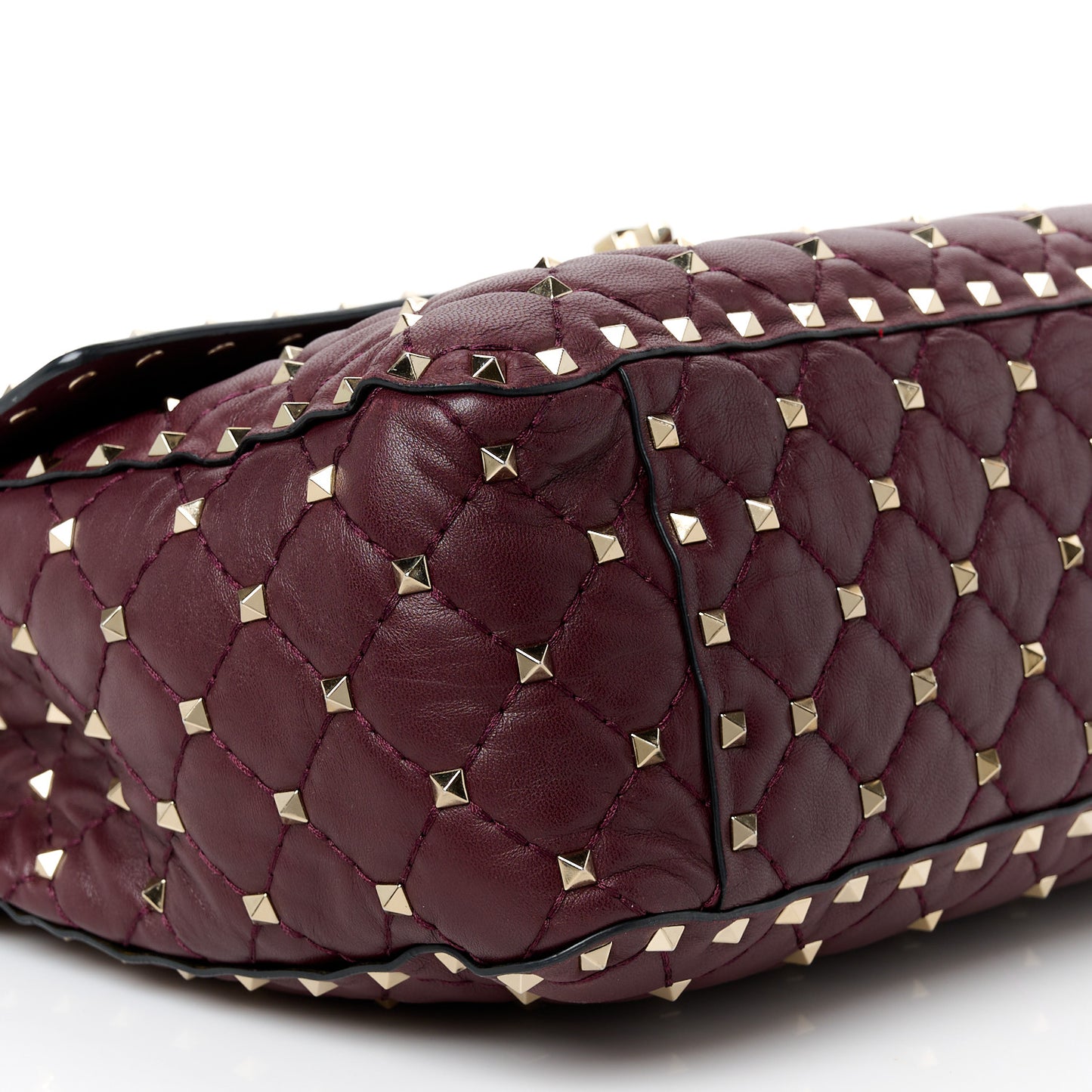 Nappa Large Rockstud Spike Shoulder Bag Rubin