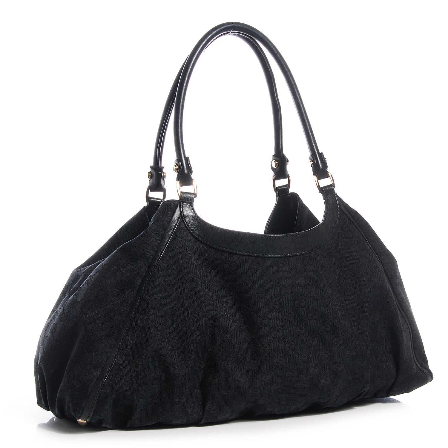 Gucci Monogram D Gold Large Shoulder Bag Black 3 of 7