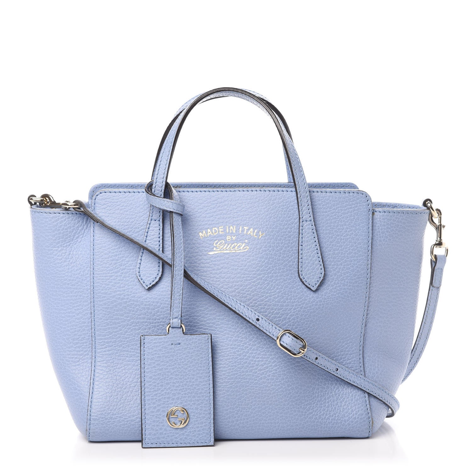 Gucci Dollar Calfskin Mini Swing Top Handle Bag Mineral Blue 1 of 13