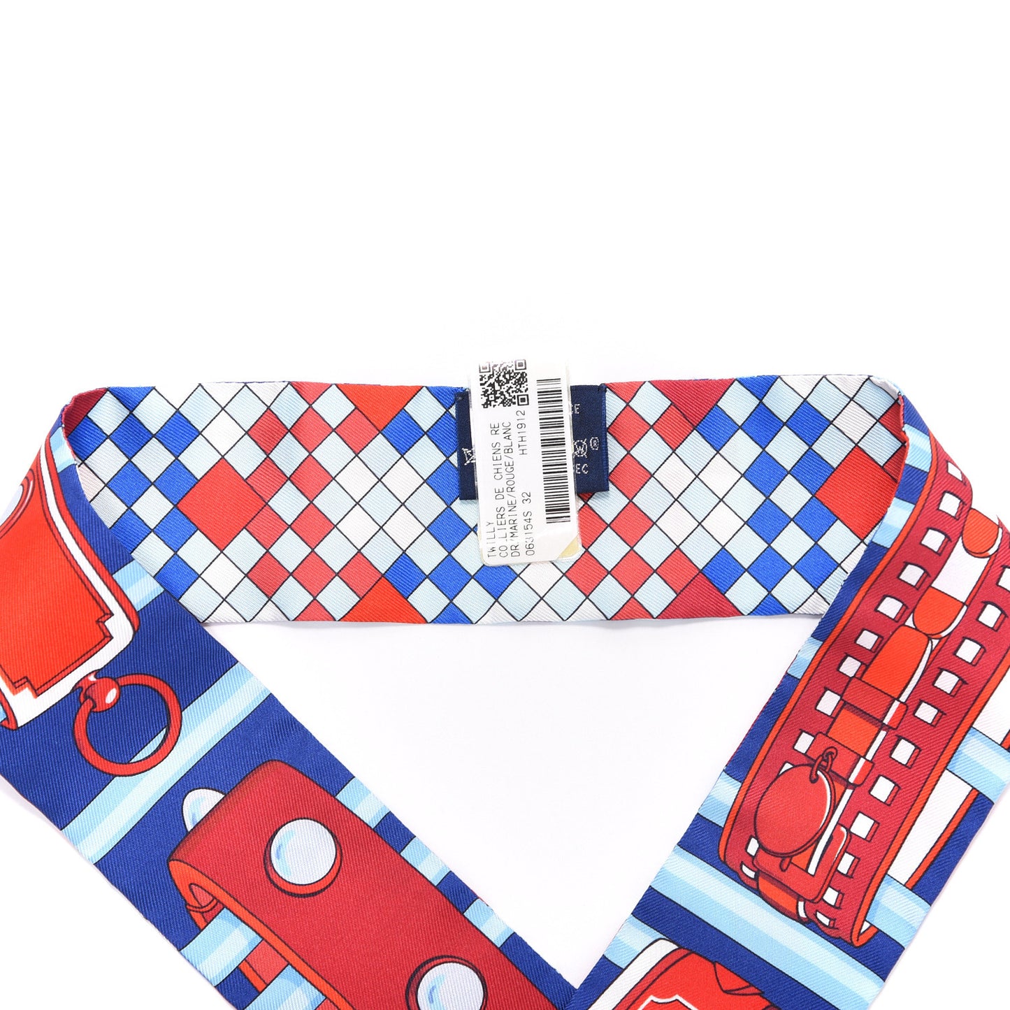 Silk Colliers de Chiens Remix Twilly Marine Rouge White