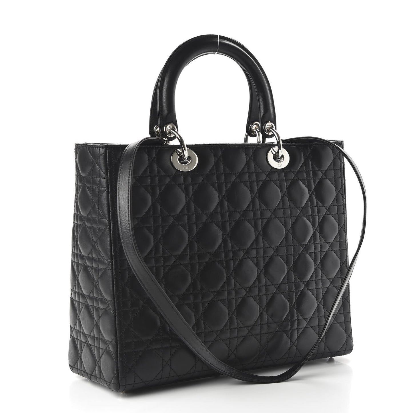 Lambskin Cannage Large Lady Dior Black