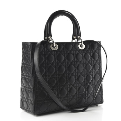 Christian Dior Lambskin Cannage Large Lady Dior Black 3 of 10