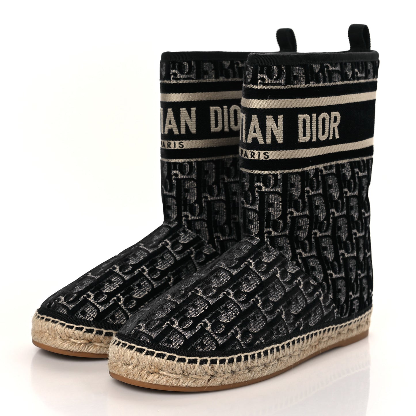 Velvet Oblique Granville Espadrille Boots 38.5 Deep Blue