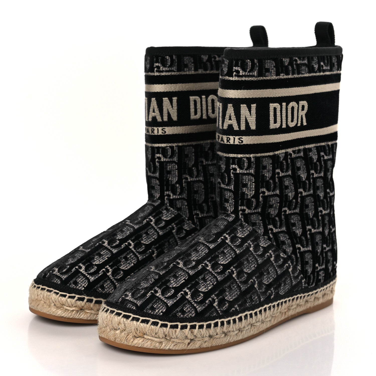 Christian Dior Velvet Oblique Granville Espadrille Boots 38.5 Deep Blue 3 of 7