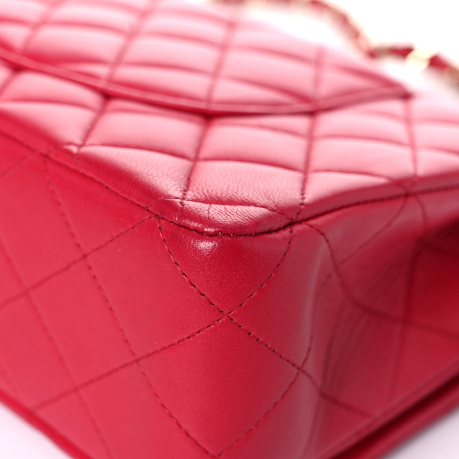 Chanel Lambskin Quilted Medium Double Flap Dark Pink 10 of 17