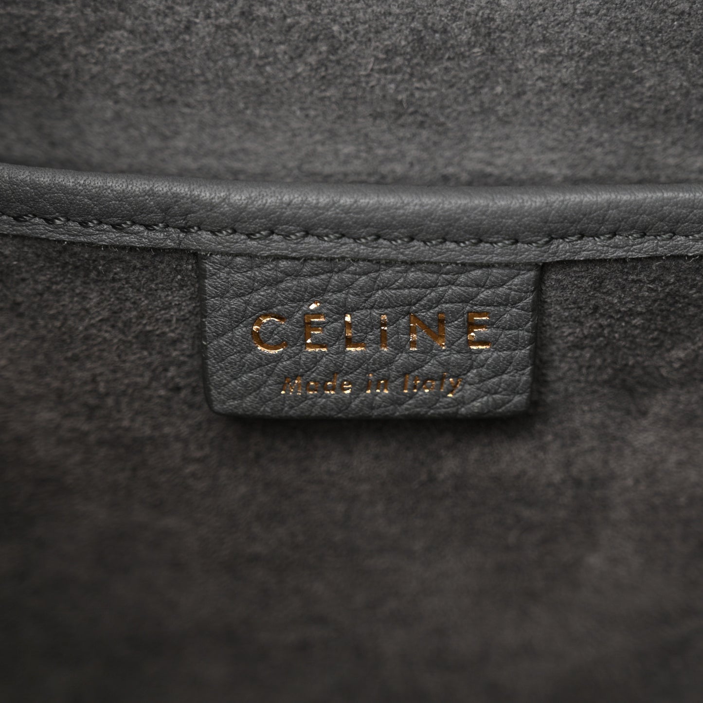 Drummed Calfskin Nano Luggage Kohl