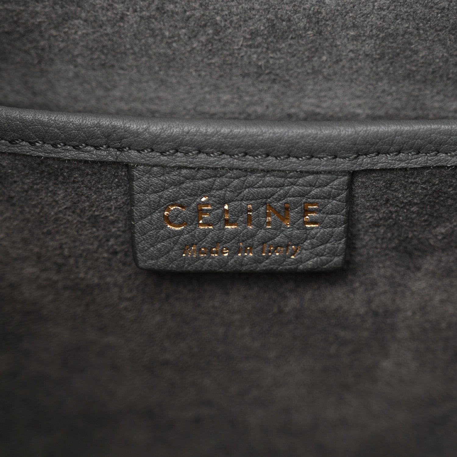 Celine Drummed Calfskin Nano Luggage Kohl 6 of 12