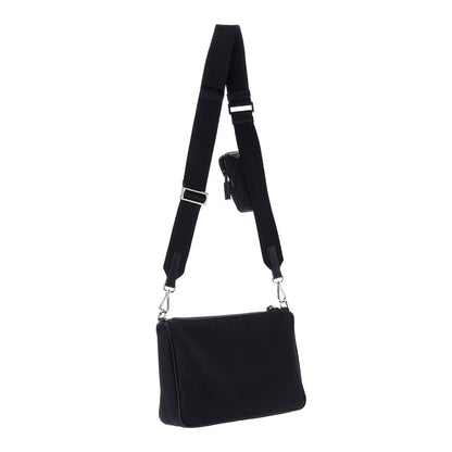 Prada Re-Nylon Saffiano Pocket Zippered Shoulder Bag Black 2 of 11