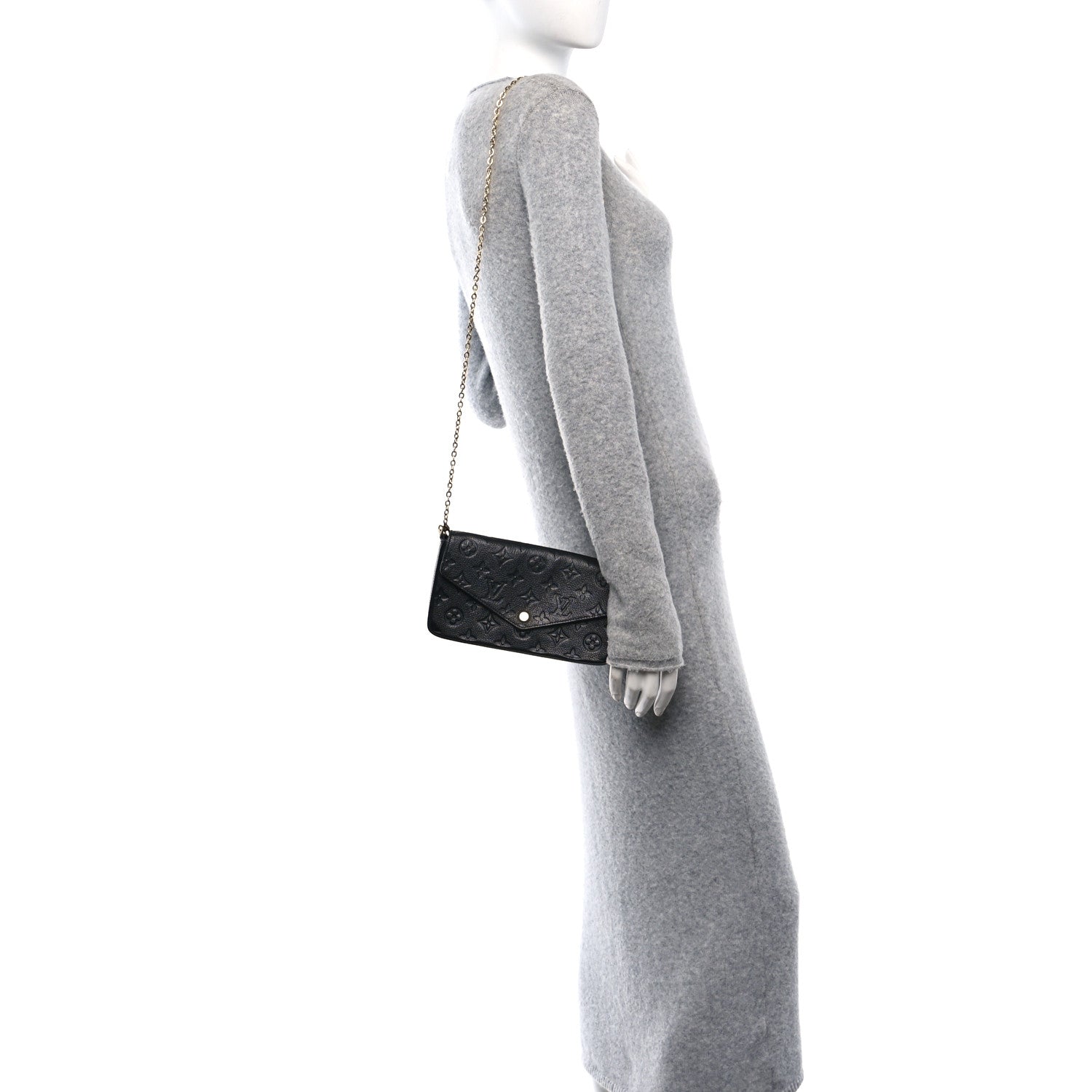 Louis Vuitton Empreinte Pochette Felicie Chain Wallet Black 3 of 12