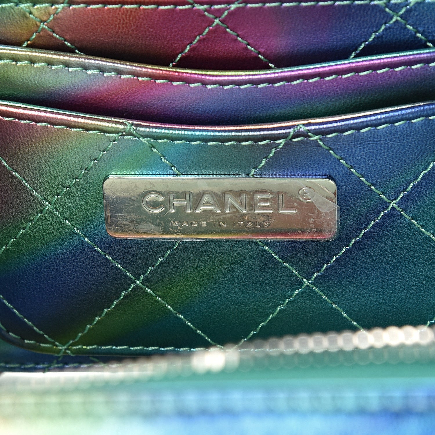 Chanel PVC Patent Calfskin Patent Lambskin Small CC Vanity Case Green 5 of 9