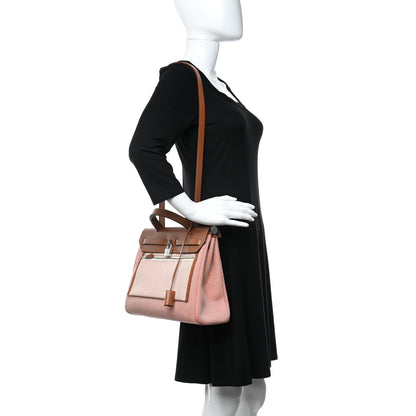 Hermes Criss Viking Vache Hunter Herbag Zip Retourne 31 PM Ecru Sanguine Fauve 2 of 11