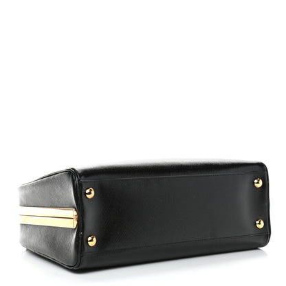 Prada Saffiano Vernice Pyramid Bag Black 4 of 11