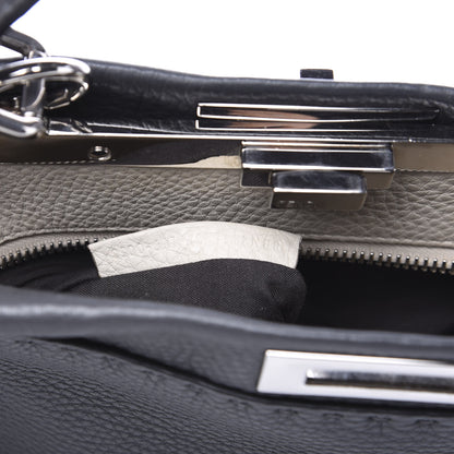 Fendi Cuoio Romano Selleria Bi-Color Medium Peekaboo Iconic Satchel Asfalto Latte 7 of 10
