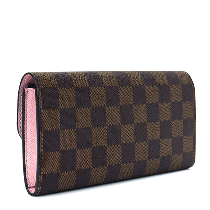 Louis Vuitton Damier Ebene Emilie Wallet Rose Ballerine 2 of 8