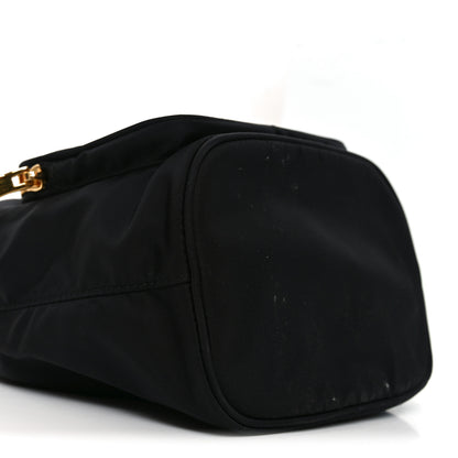 Prada Saffiano Tessuto Nylon Mini Bucket Crossbody Bag Black 8 of 9
