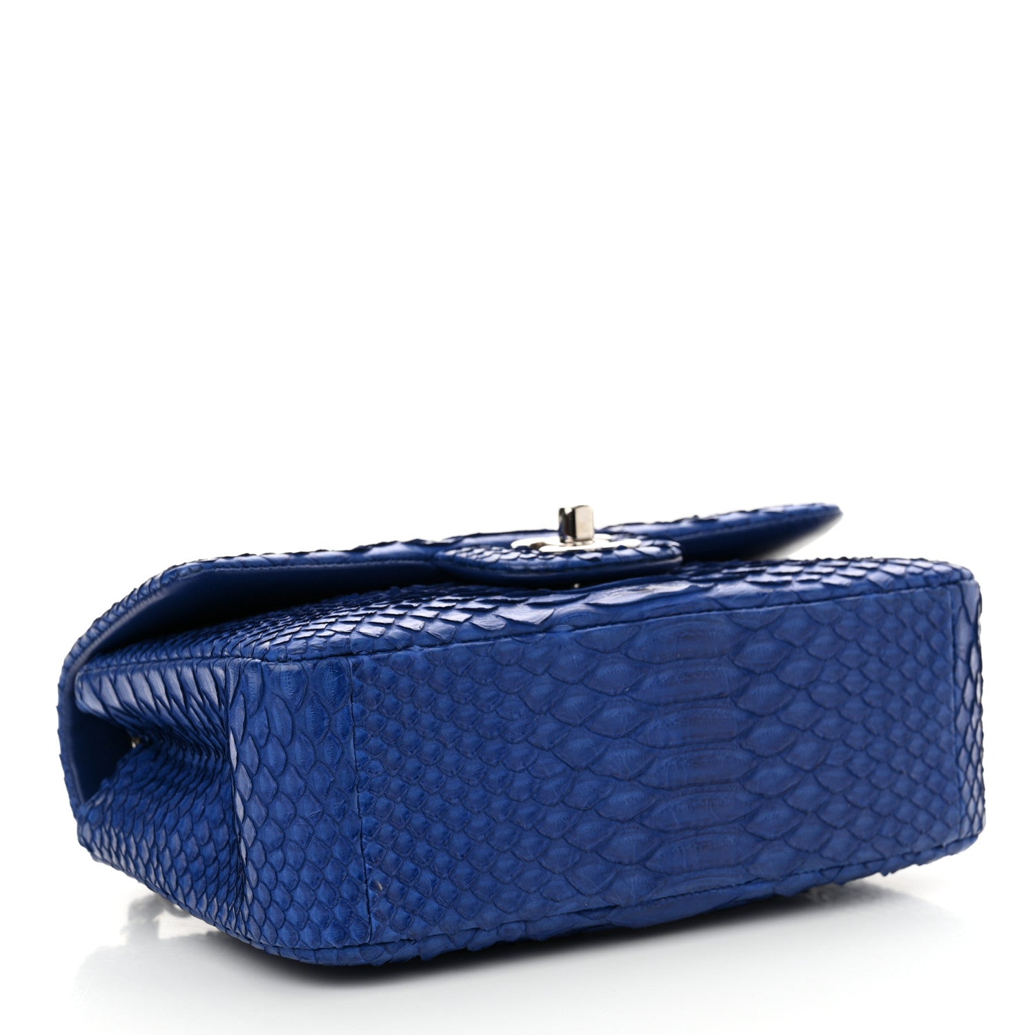 Chanel Snakeskin Mini Rectangular Flap Blue 4 of 10