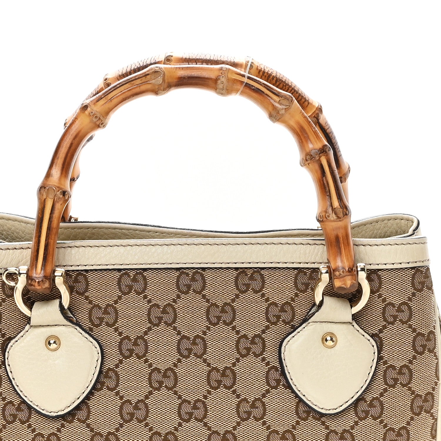 Gucci Monogram Small Diana Bamboo Top Handle Tote Off White 8 of 11