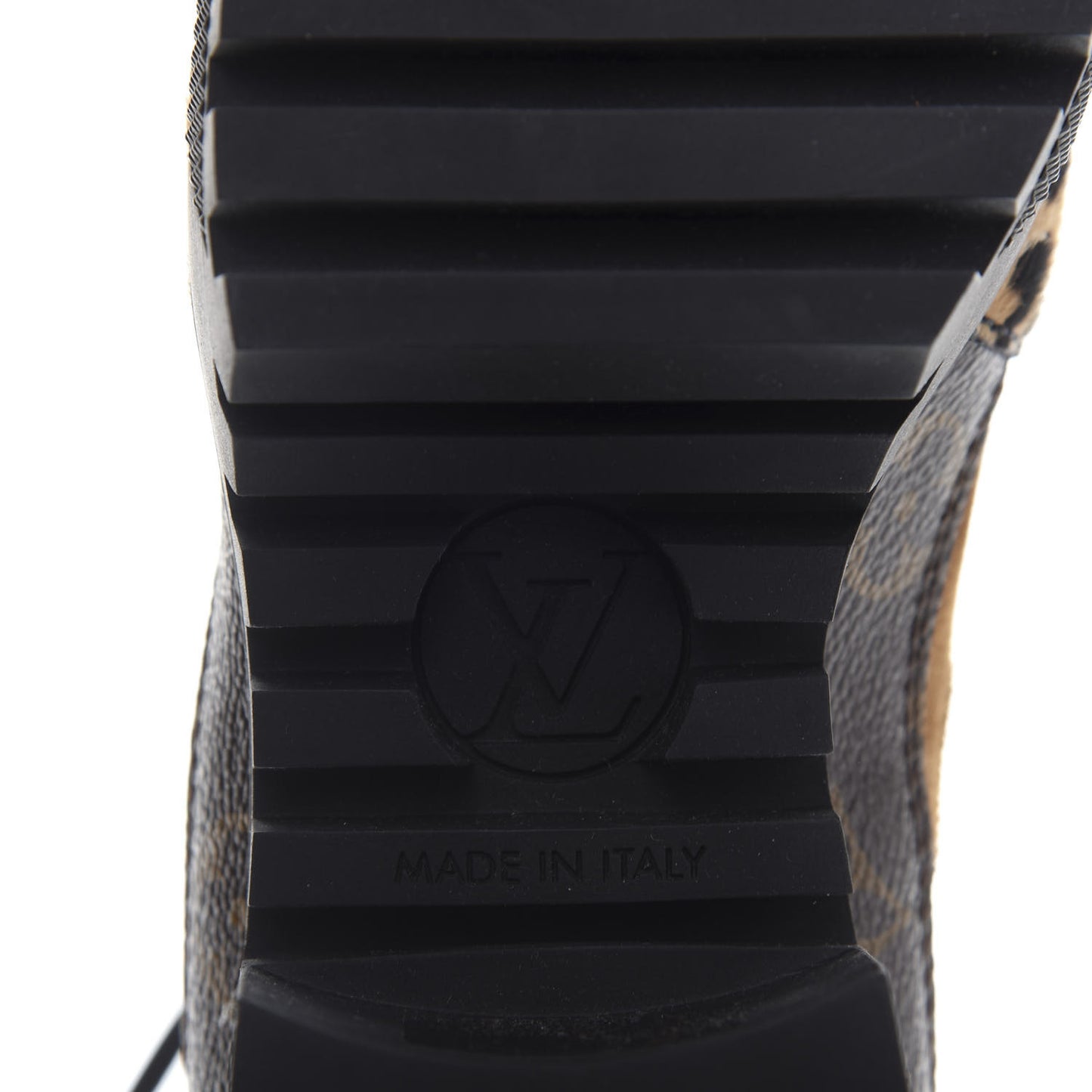 Suede Calfskin Monogram Laureate Platform Desert Boots 36 Cognac