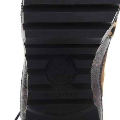 Louis Vuitton Suede Calfskin Monogram Laureate Platform Desert Boots 36 Cognac 8 of 9