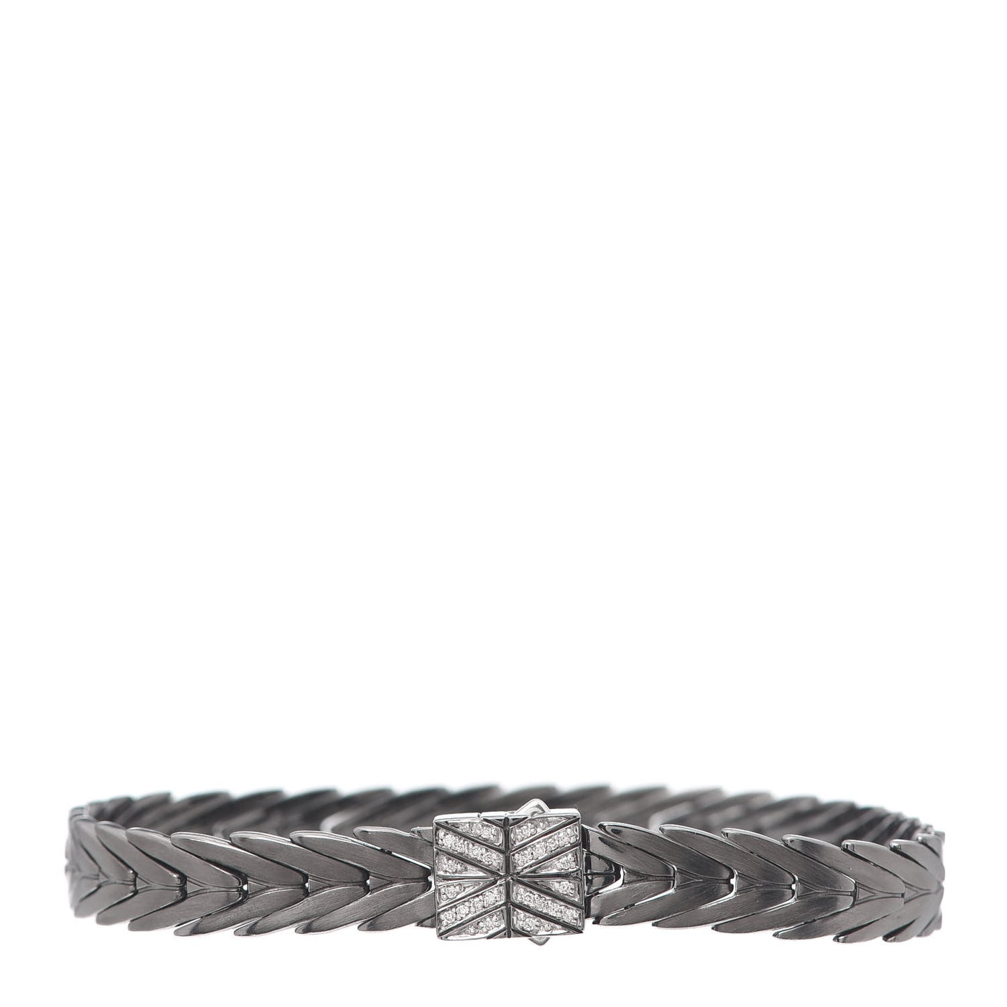 Blackened Sterling Silver Diamond 8mm Modern Chain Bracelet
